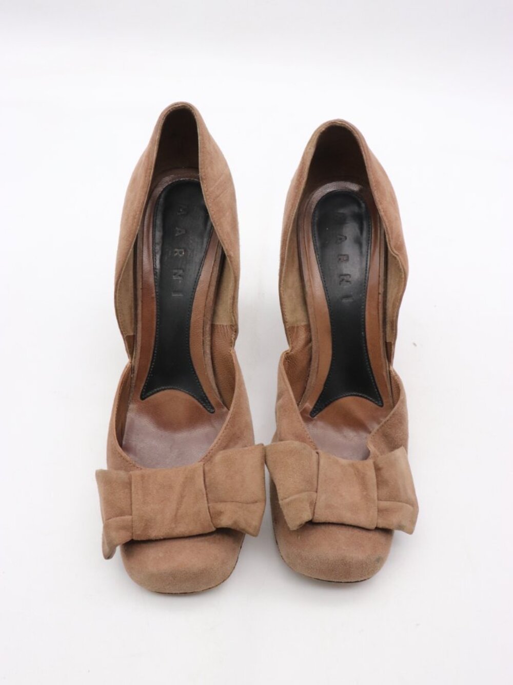 Marni Heel Women's Size EU 37 Brown Suede Classic Dress Shoes Made Italy